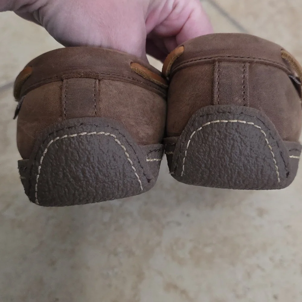 NWOT L.L.Bean Men's Handsewn Brown Leather Flannel-Lined Slippers Size 8​​